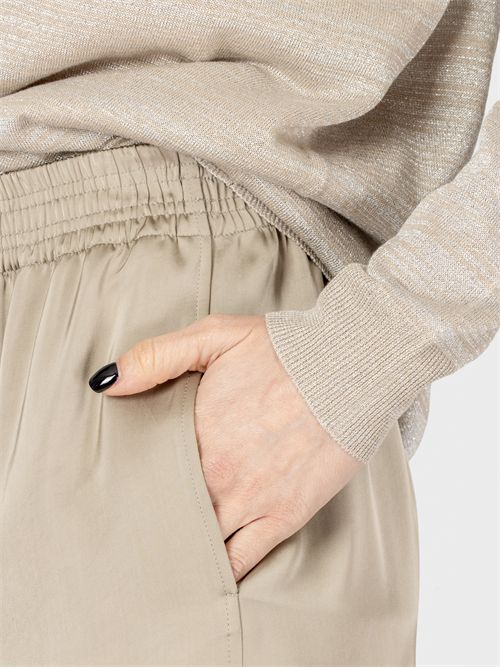 Viscose satin wide-leg pants with elastic waistband FABIANA FILIPPI | PAD265F291D6238195